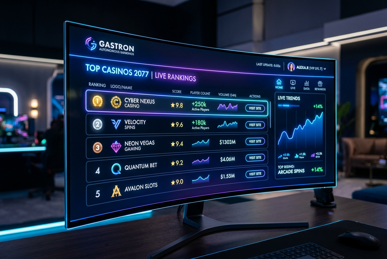 Modern digital interface of a top-rated online casino for 2026