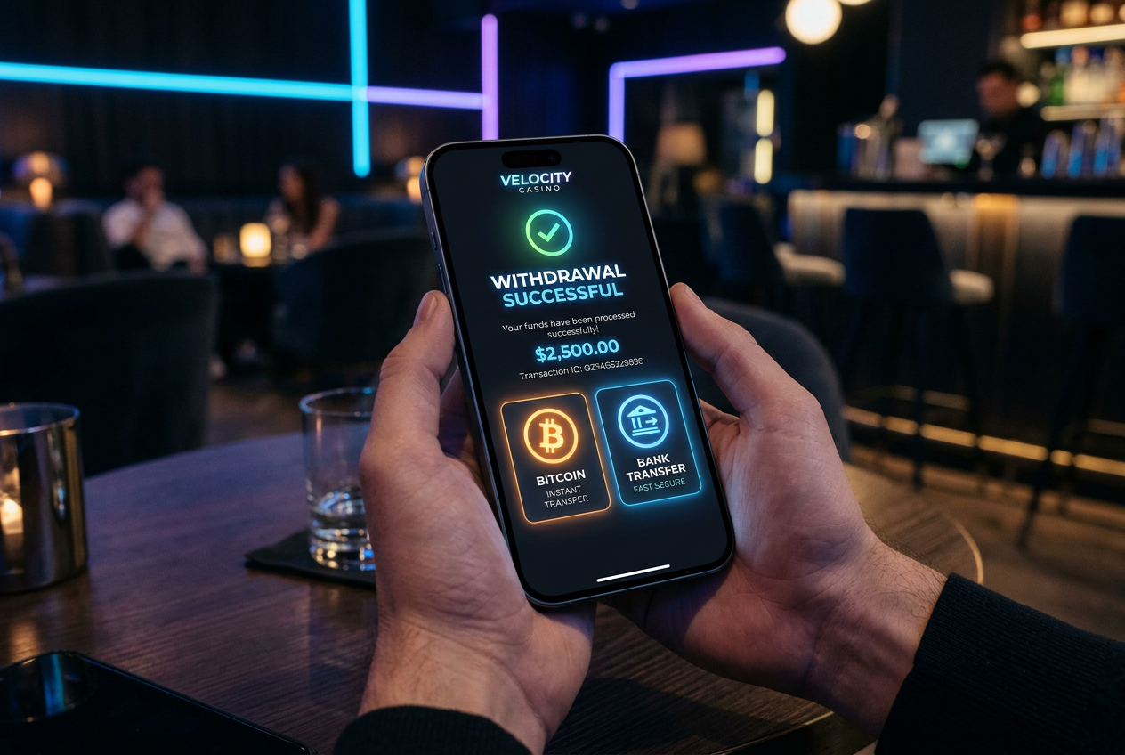 Modern online casino interface showing fast payout confirmation